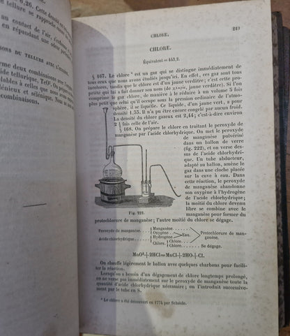 COURS ÉLÉMENTAIRE DE CHIMIE. 4 Volumes In 2 Bindings. M V Regnault 3rd Ed. 18518