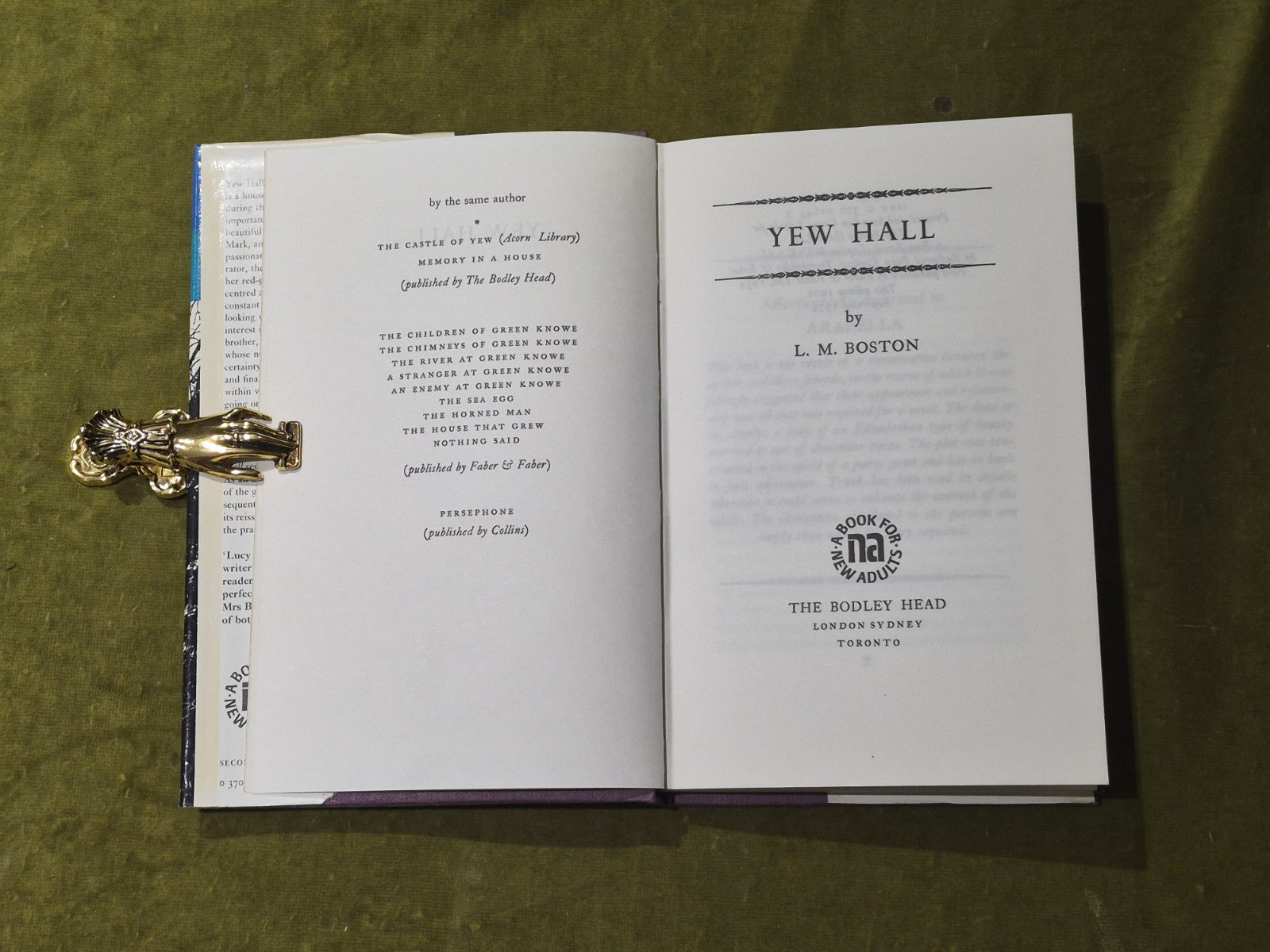 YEW HALL (A BOOK FOR NEW ADULTS) By L. M. Boston - Hardcover Excellent Condition4