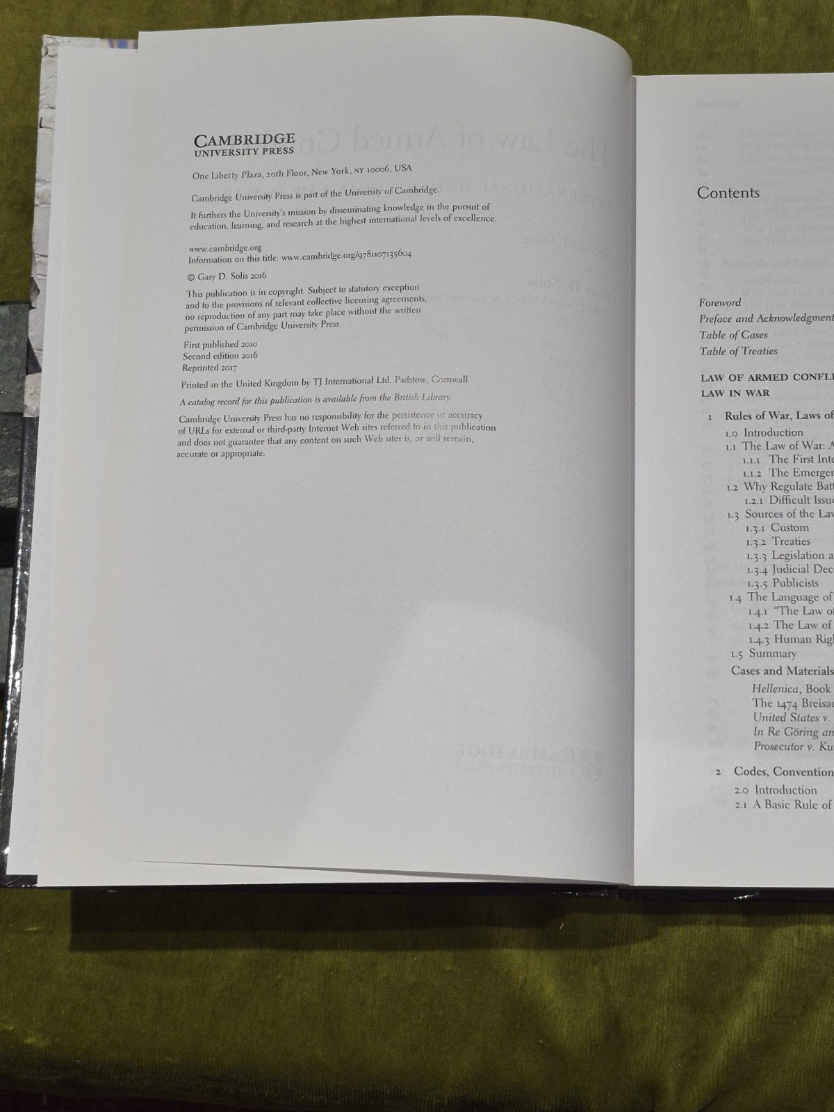 The Law of Armed Conflict By Gary D. Solis 2nd Ed (2016) [Cambridge Uni] Hb Book5