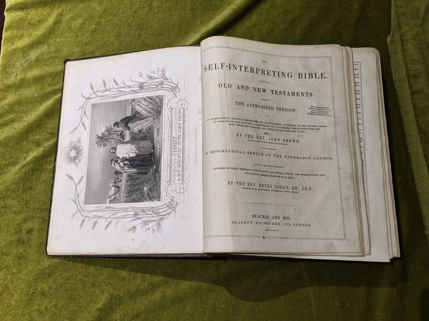 John Brown’s Self Interpreting Bible. Both Volumes (complete) Blackie Circa 18455
