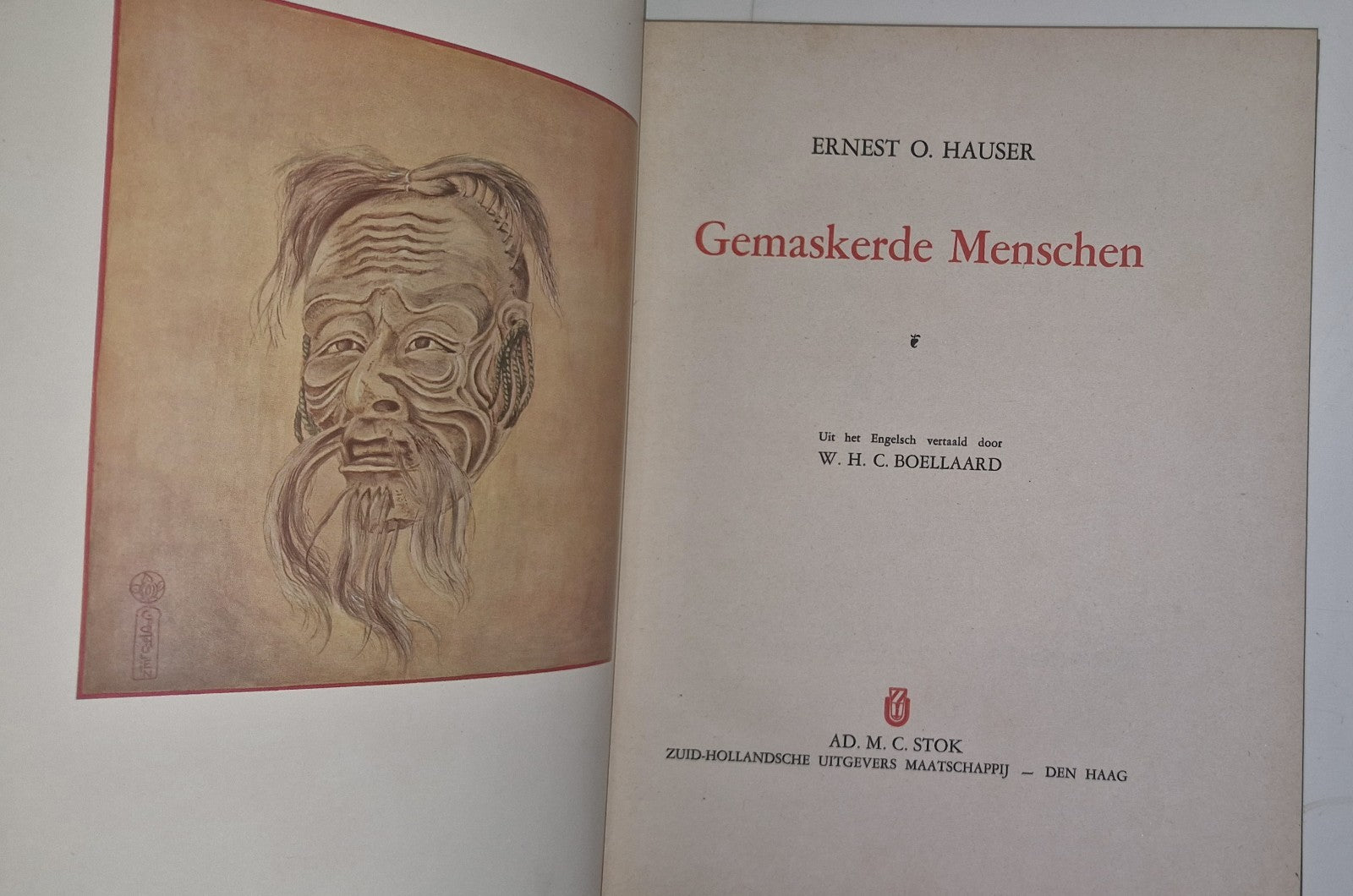 GEMASKERDE MENSCHEN Ernest O. Hauser W H. C. Boellaard JAPANESE ART BOOK , DUTCH2