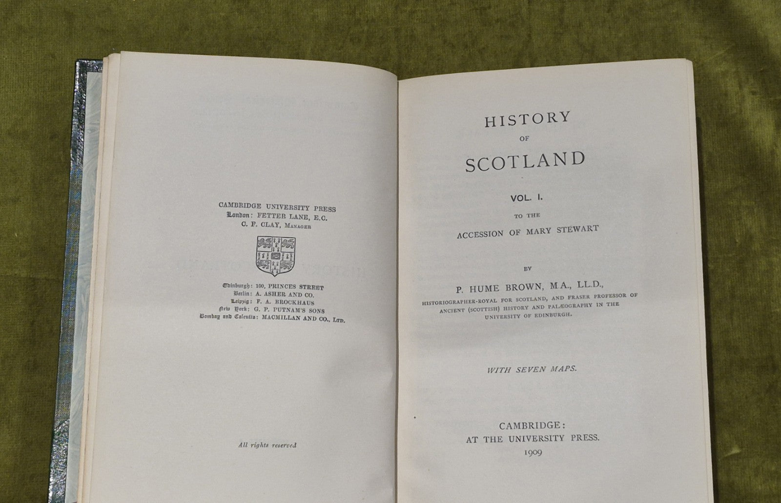 Hume Brown - History of Scotland  3 Vols - Cambridge University Press 1905-19094