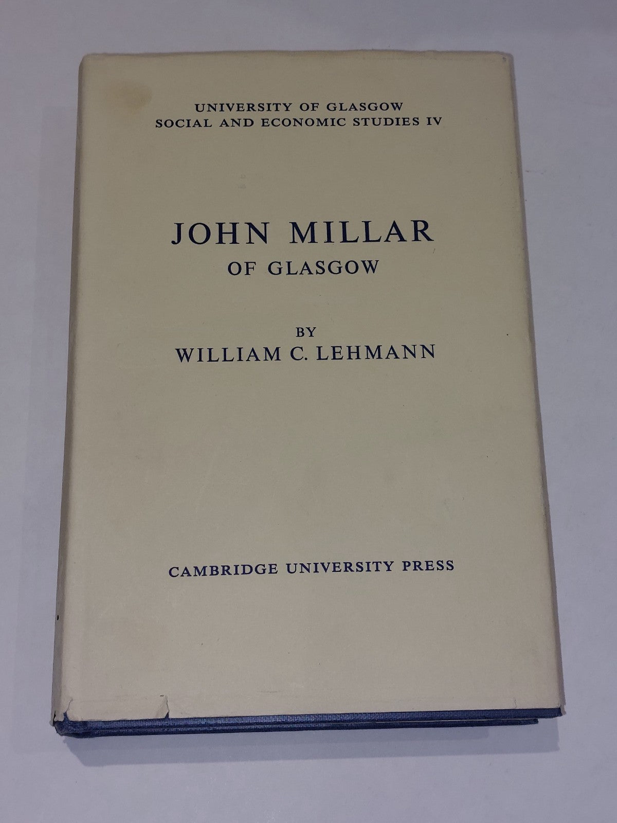 John Millar of Glasgow, 17351801 by William Lehmann (1960) hb book with dj0