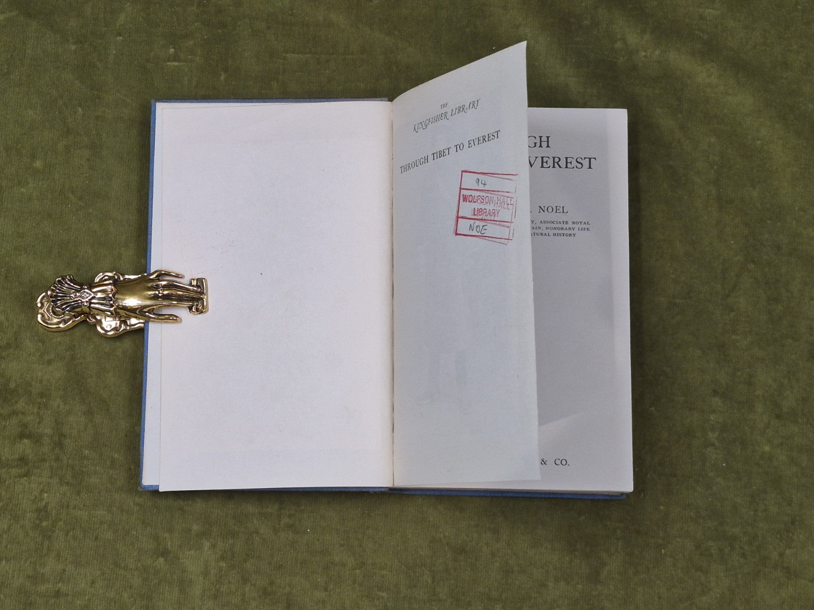 THROUGH TIBET TO EVEREST by Captain J B L Noel , Edward Arnold 1931 HB Ex Libris2