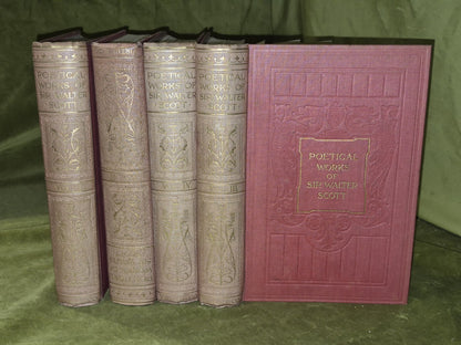 Poetical Works of Sir Walter Scott Complete Set 4 Volumes (Virtue and Co) c.19100