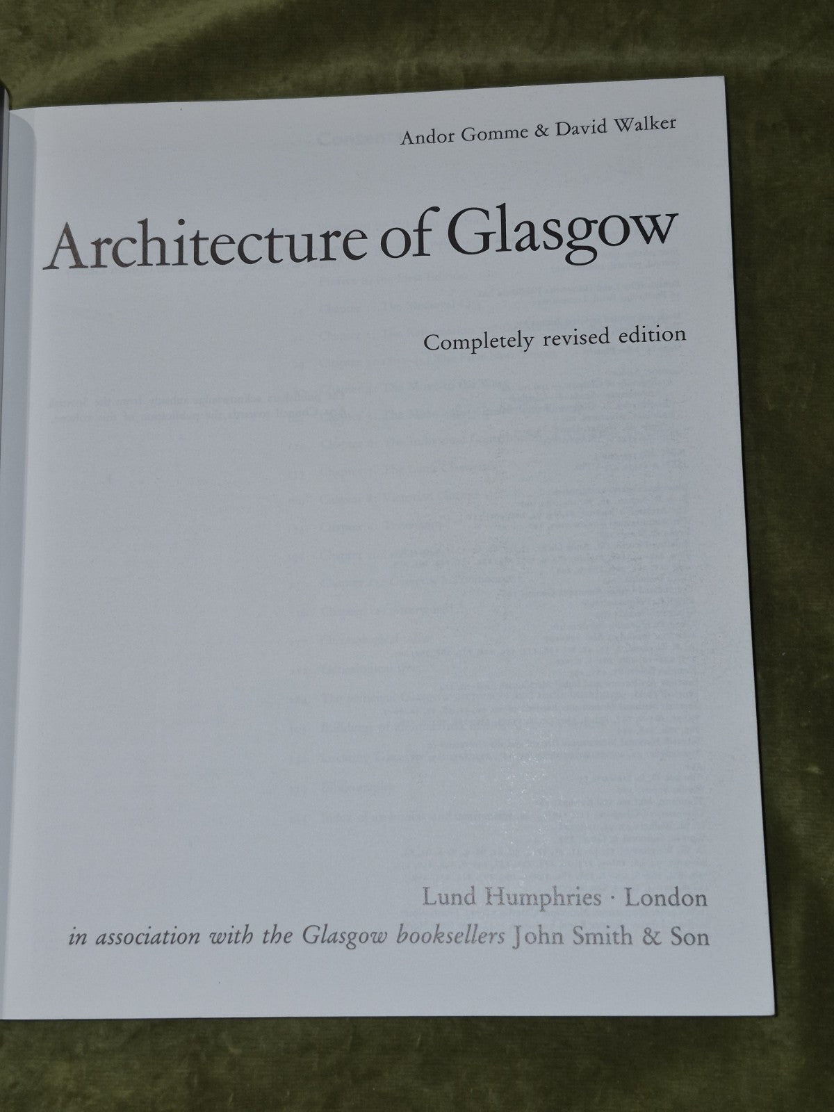 Architecture of Glasgow Andor Gomme 1987 Revised Edition Paperback 2