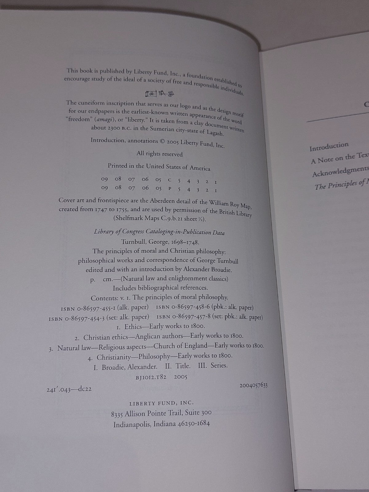 Principles Of Moral And Christian Philosophy [Vol 1 & 2] George Turnbull 2005 Hb6