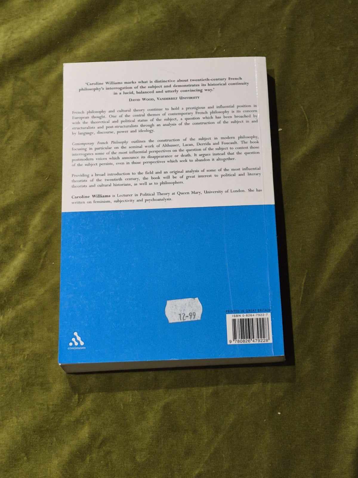 Contemporary French Philosophy: Modernity and the Persistence of the Subject1