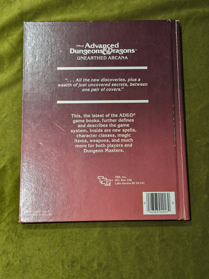 Advanced Dungeons & Dragons Unearthed Arcana • AD&D 1st Edition TSR 1985 Book1