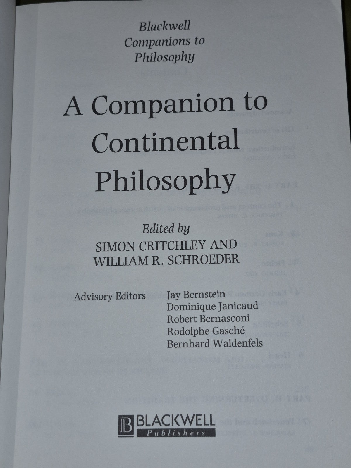 A Companion to Continental Philosophy (1999) Critchley, Schroder4