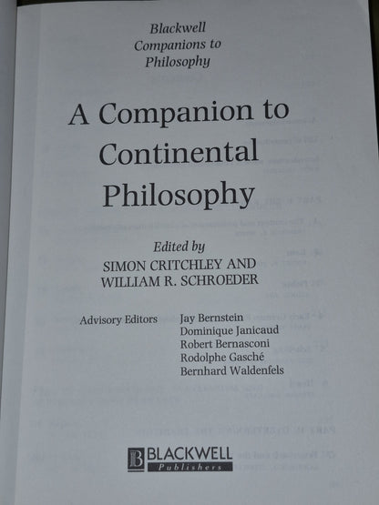 A Companion to Continental Philosophy (1999) Critchley, Schroder4