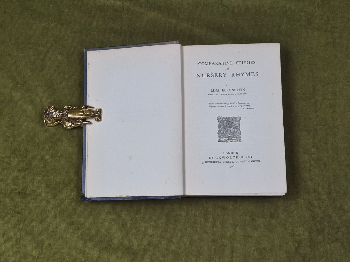 Comparative Studies in Nursery Rhymes Lina Eckenstein , Duckworth 19064