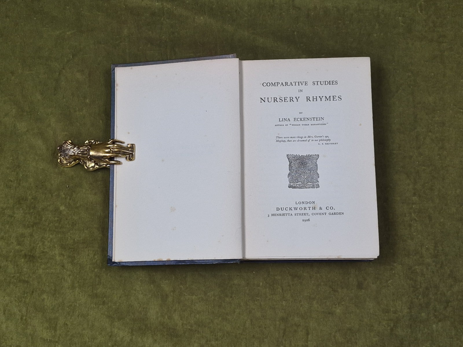 Comparative Studies in Nursery Rhymes Lina Eckenstein , Duckworth 19064