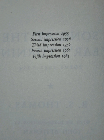 Song At The Years Turning R. S. Thomas 1963 John Betjeman Fifth Impression HB7