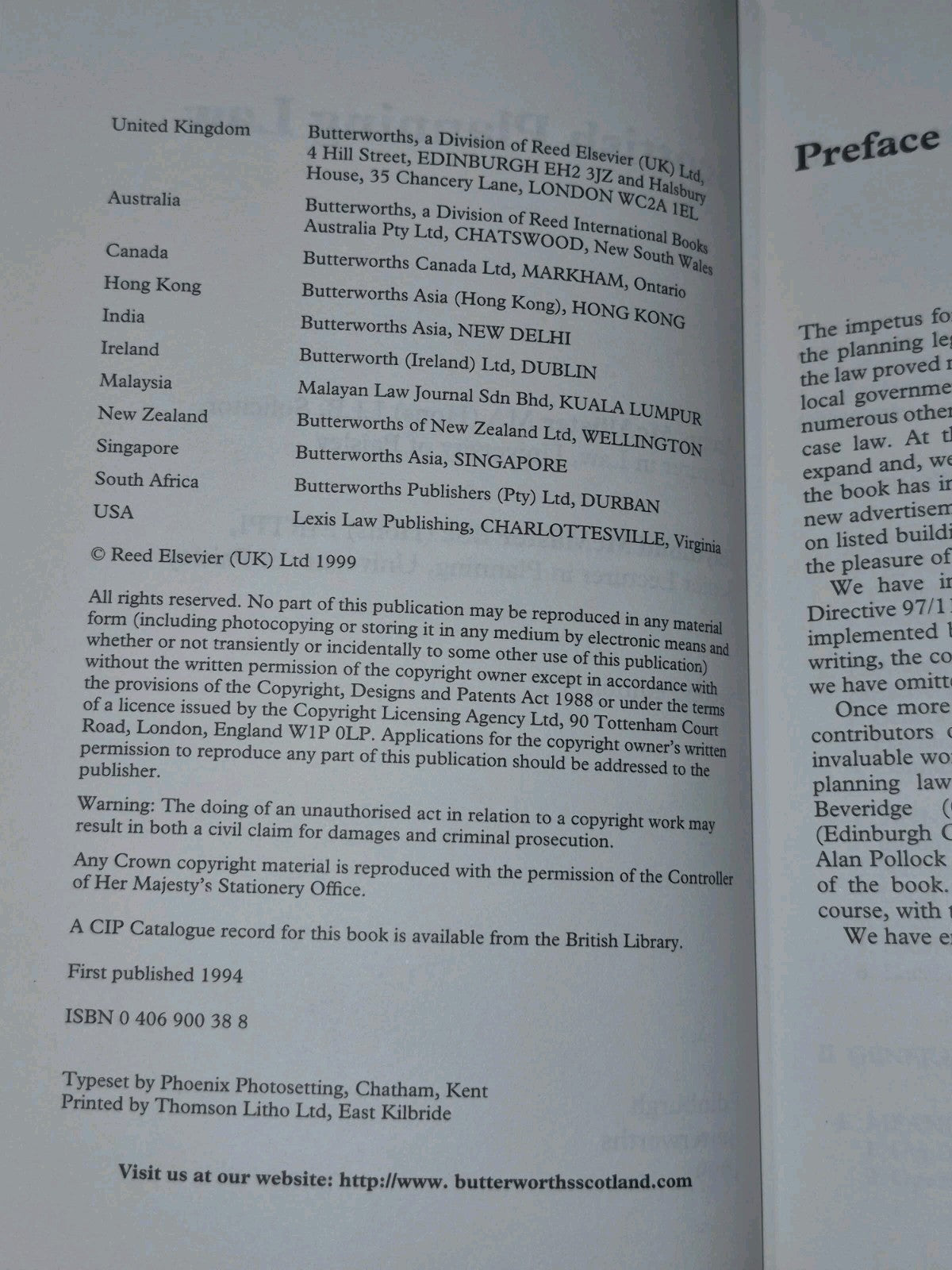 Scottish Planning Law Second Edition (1999) Angus McAllister Raymond McMaster4