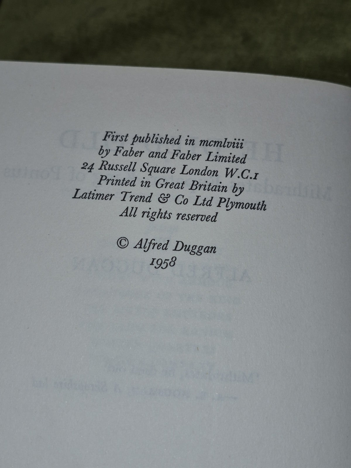 He Died Old Mithradates Eupator Alfred Duggan 1958 First Edition6