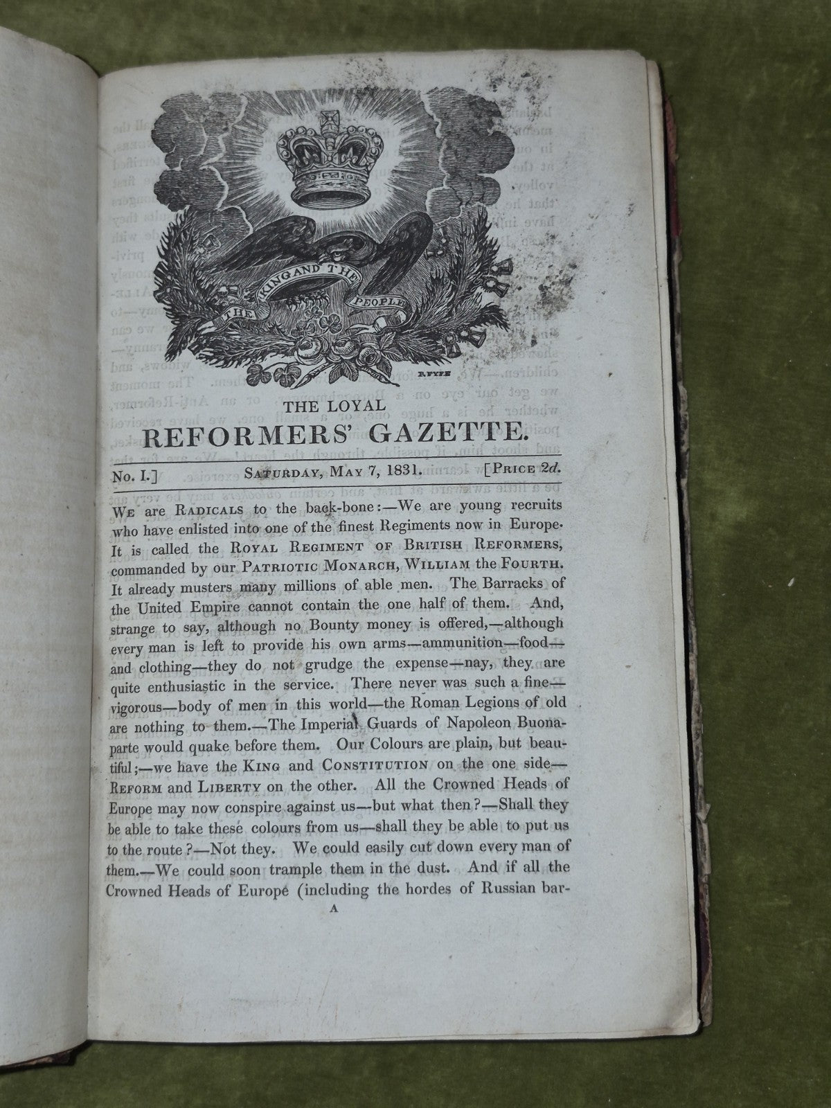 The Loyal Reformers' Gazette Glasgow First 5 Volumes 1831-183510