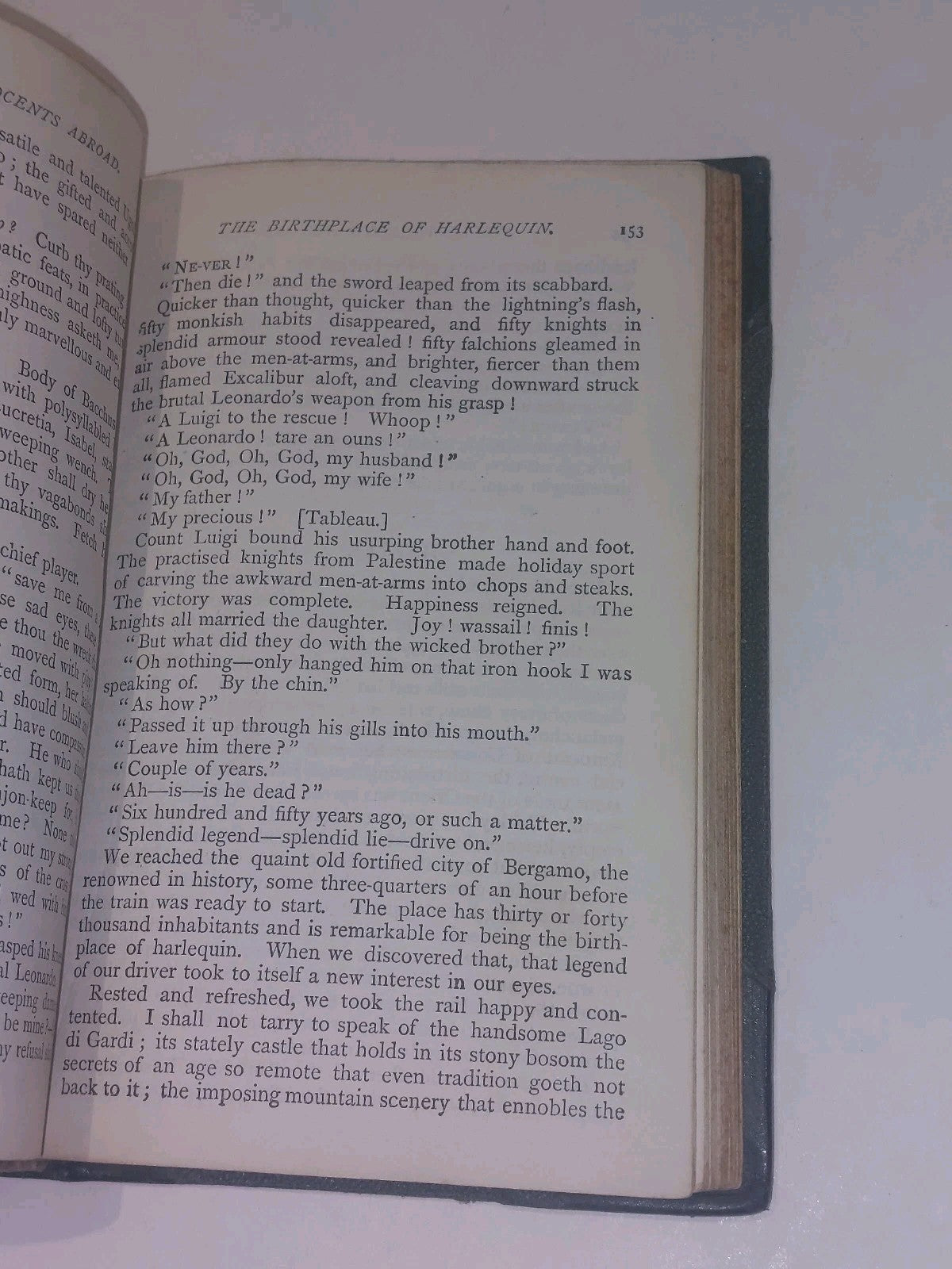 The Innocents Abroad by Mark Twain  Quarter Leather Bound [George Routledge] Hb6