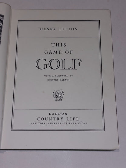 This Game of Golf by Henry Cotton 1949 5th Impression Hardback Book3
