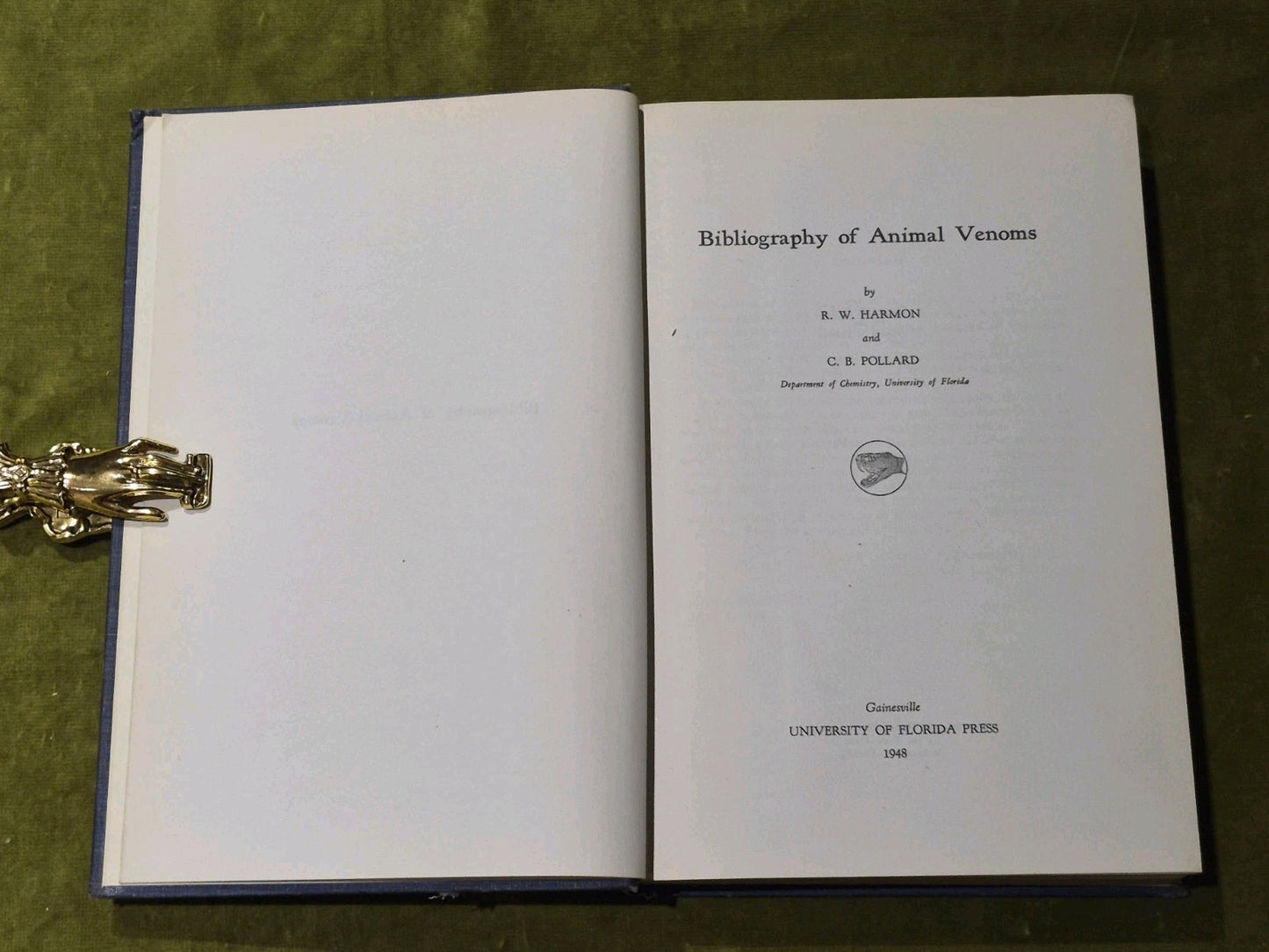 Bibliography of Animal Venoms - Harmon and Pollard 1948 Hardback3
