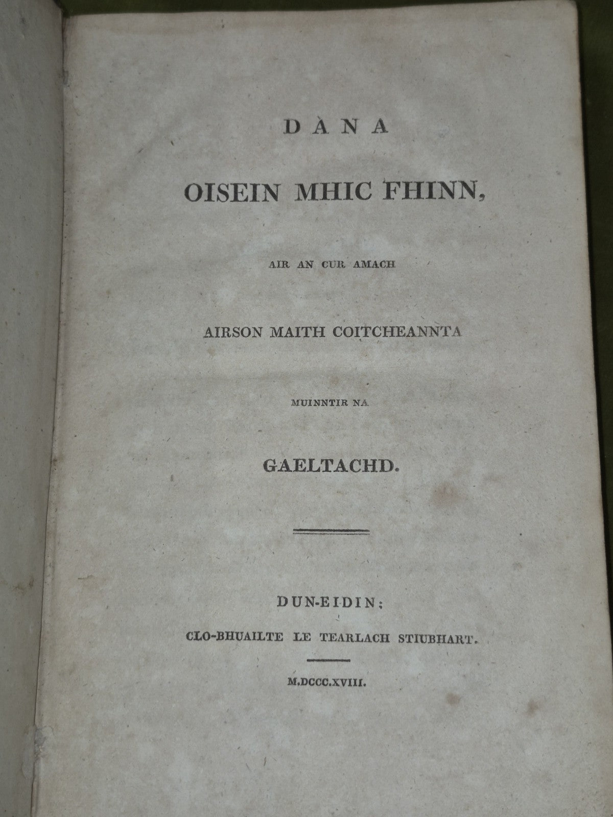 Dana Oisein Mhic Fhinn Air an Cur Amach Gaeltachd 1818 Duneidin3