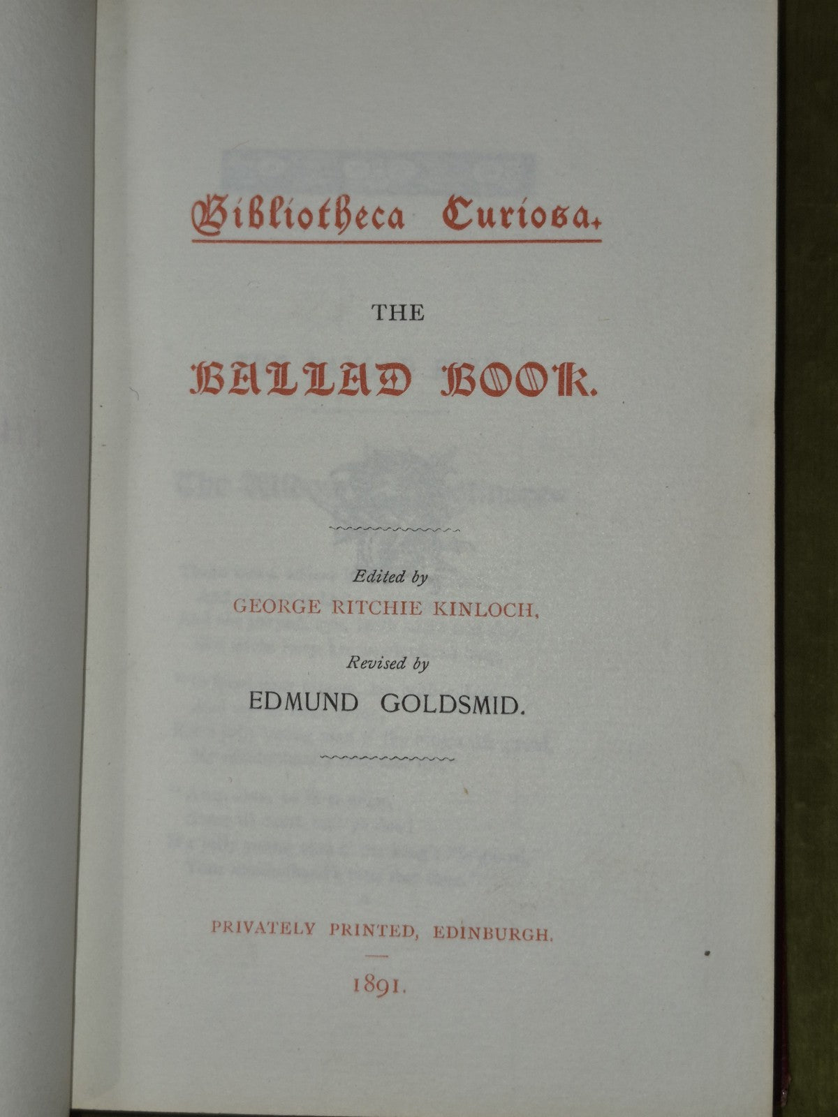The Ballad Book Bibliotheca Curiosa Edmund Goldsmid 1891 Ritchie Kinloch4