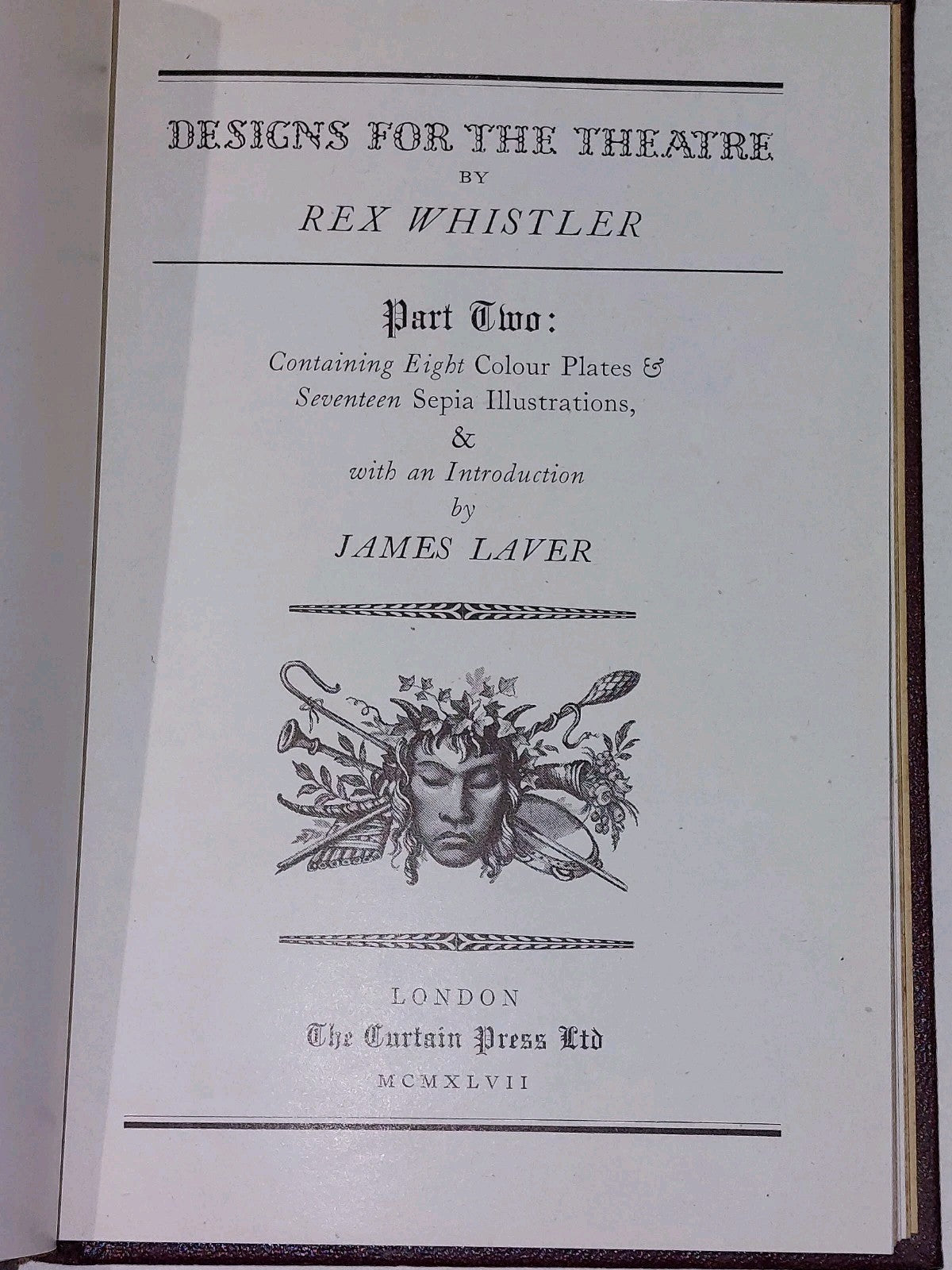 The Masqve Designs for the Theatre Rex Whistler (1947) Parts 1,2,3 Leather Bound7
