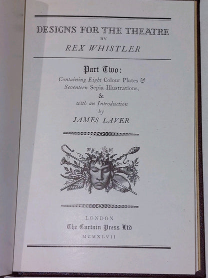 The Masqve Designs for the Theatre Rex Whistler (1947) Parts 1,2,3 Leather Bound7