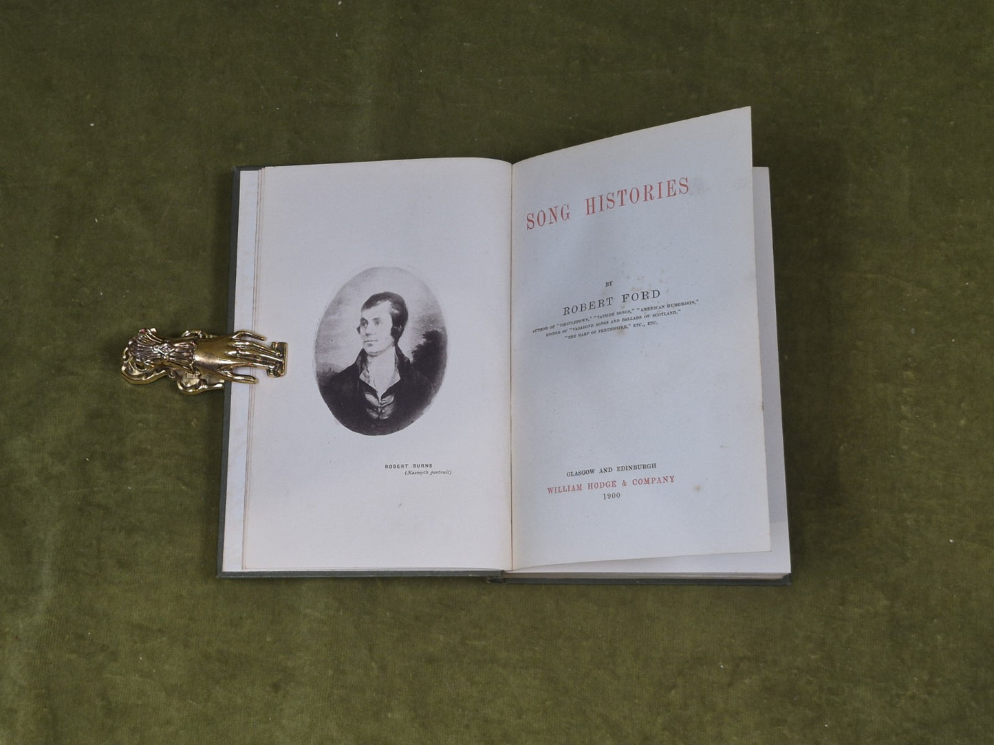 Song Histories by Robert Ford , William Hodge 1900 1st HB4