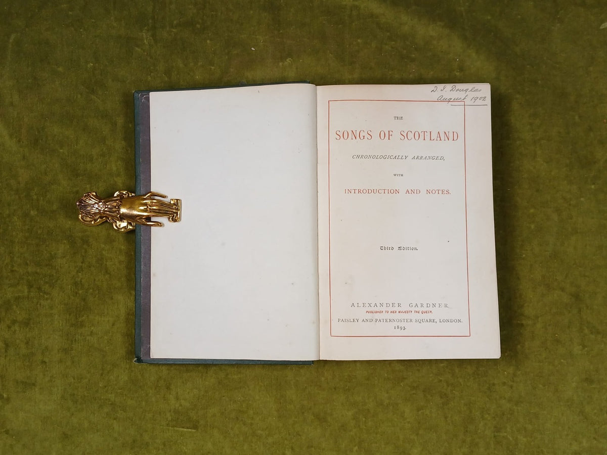 Songs of Scotland Chronologically Arranged with Introduction & Notes 3rd 18932