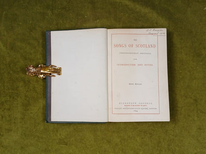 Songs of Scotland Chronologically Arranged with Introduction & Notes 3rd 18932