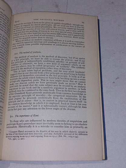 The Categorical Imperative. By: H. J. Paton (1953), 2nd Ed Hb Book4