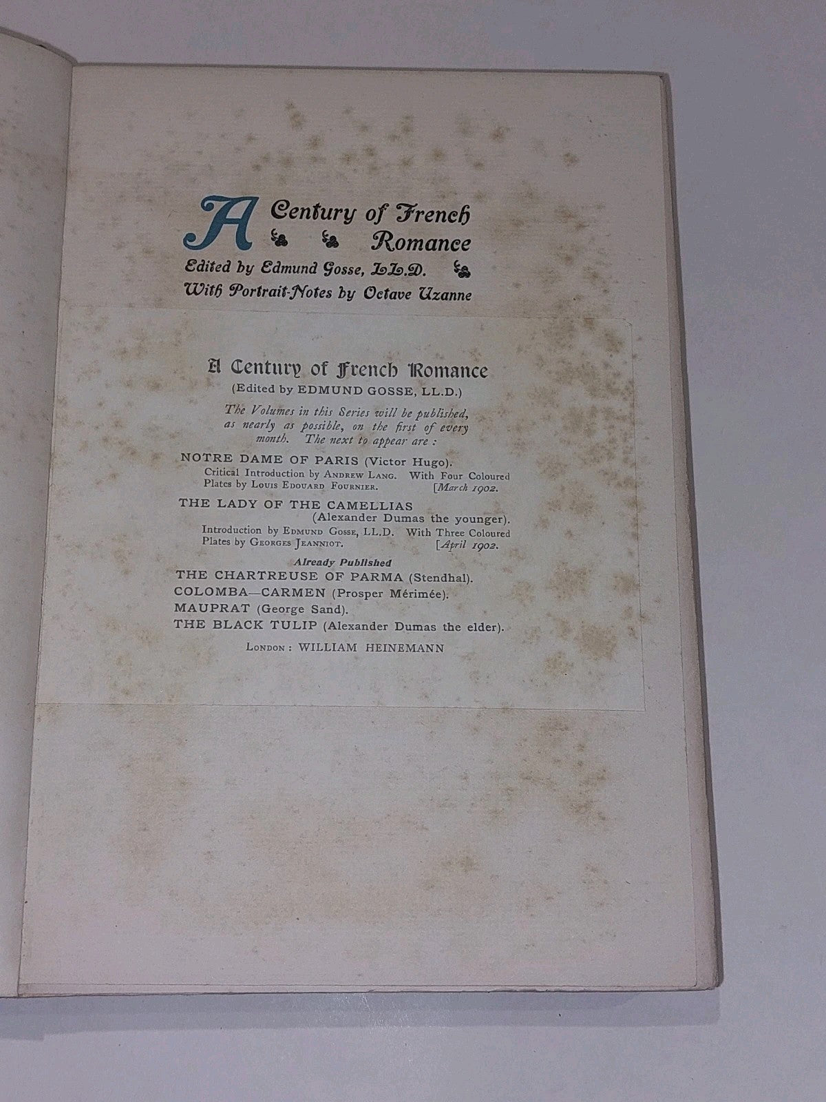 The Black Tulip By Dumas The Elder  Trans By A J O'Connor [Heinemann] Hb3