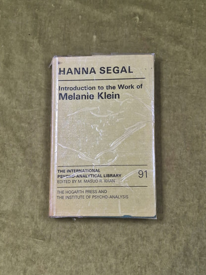 Introduction to the Work of Melanie Klein by Hanna Segal 1975 Hogarth HB DJ0