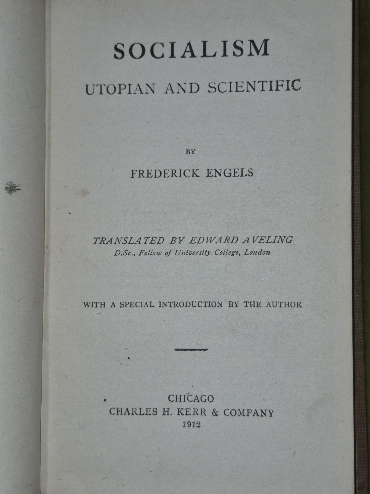 Socialism Utopian And Scientific by Frederick Engels Charles H Kerr Company 19124