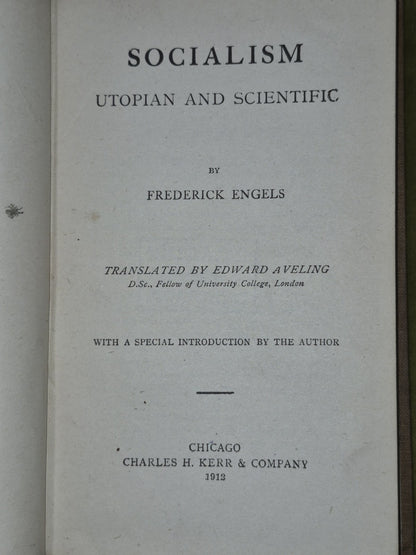 Socialism Utopian And Scientific by Frederick Engels Charles H Kerr Company 19124