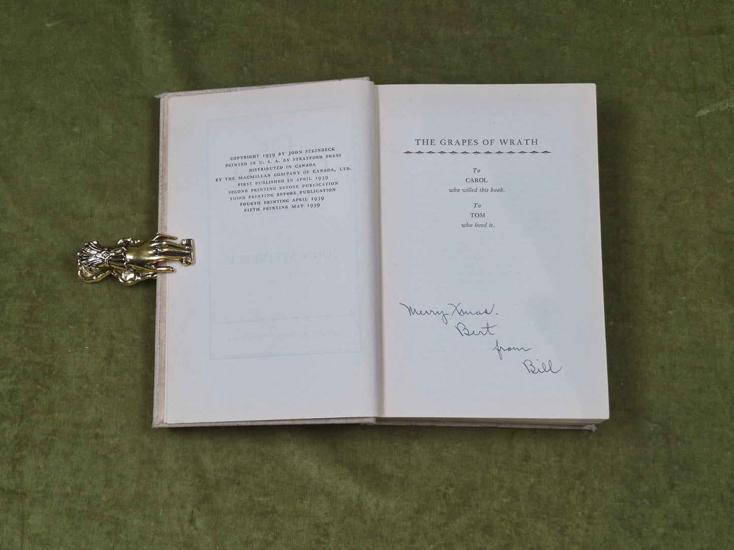 The Grapes of Wrath John Steinbeck Hardcover Viking Press 19395