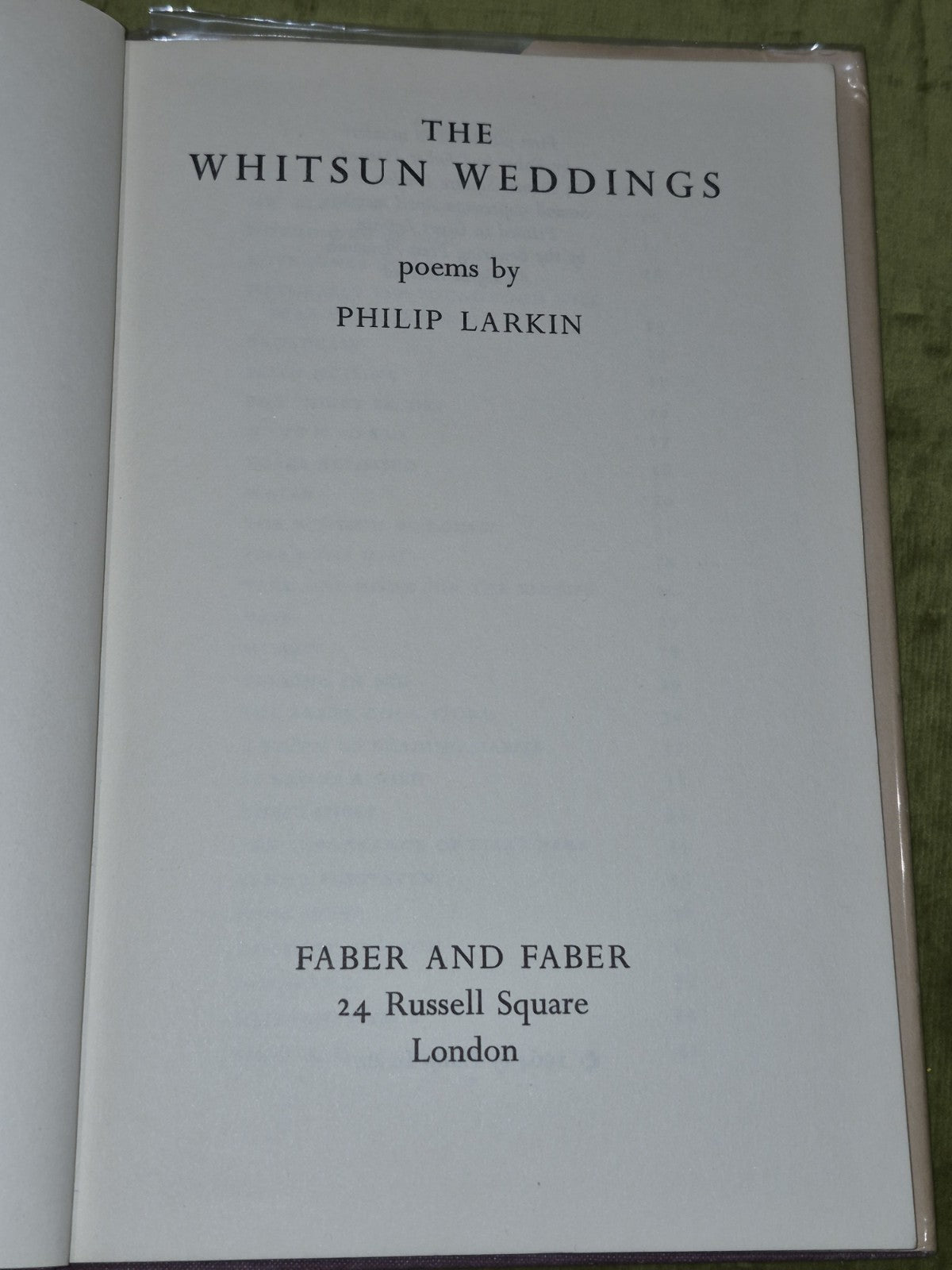 The Whitsun Weddings By Philip Larkin 1964 Second Impression5