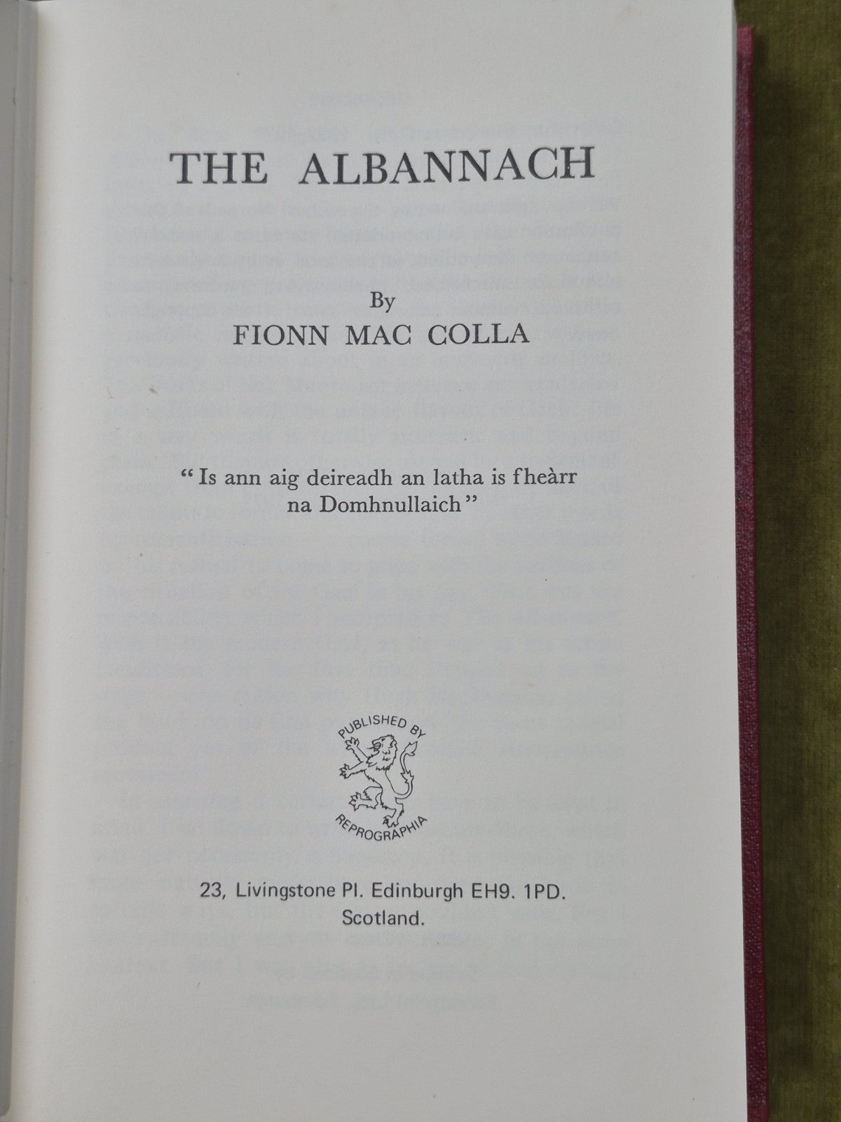 The Albannach Fionn Mac Colla 1971 Reprographia5
