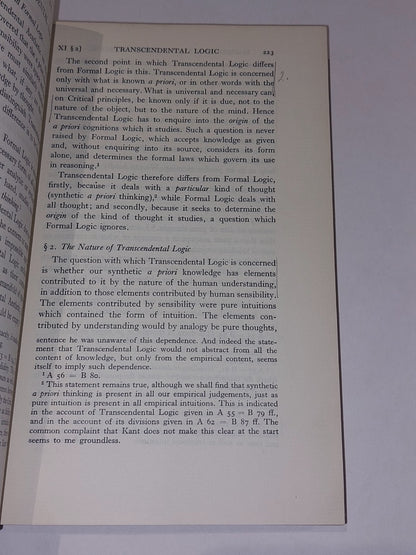 Kant's Metaphysic of Experience - H. J. Paton [Volume 1] 1936 1st Ed Hb Book6