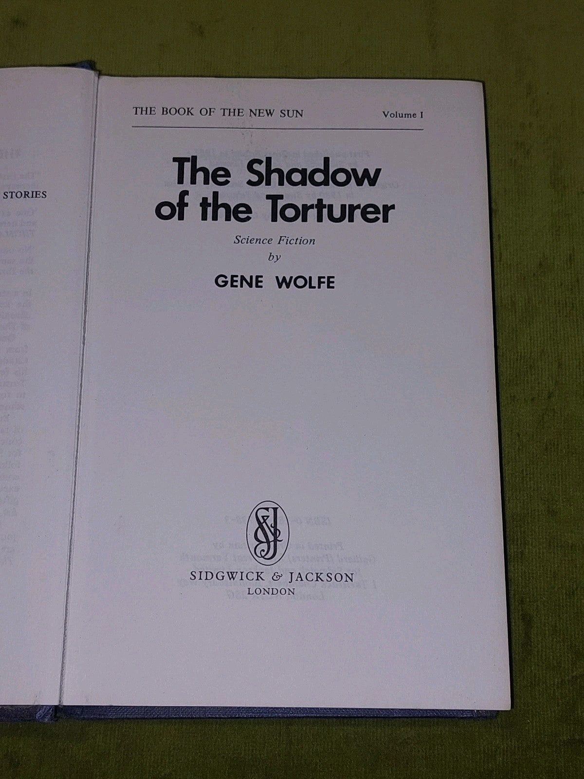 The Shadow of the Torturer  Gene Wolfe 1st UK Edition [Sidgwick & Jackson] 19815
