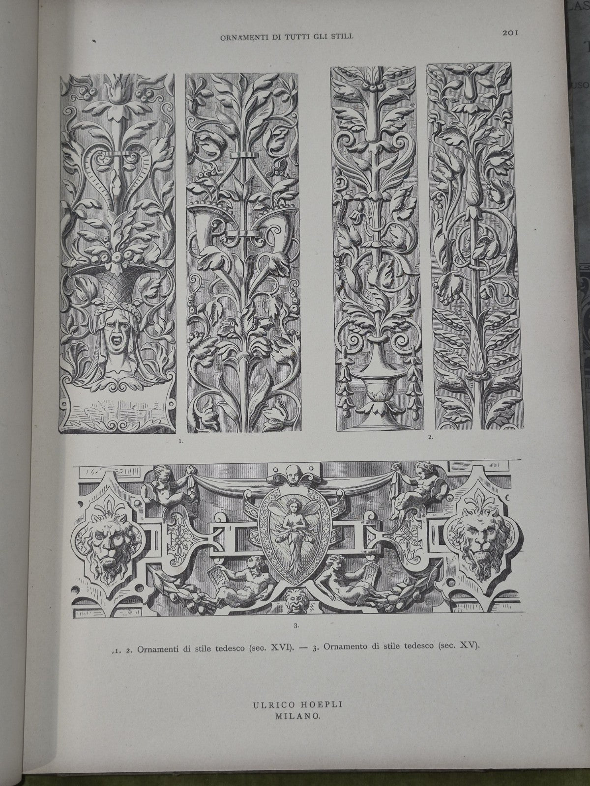 Ornamenti di tutti gli stili classificati in ordine storico 1881 Hoepli Boito4