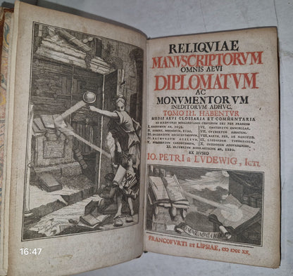 Reliquiae manuscriptorum omnis diplomatum ac monumentorum... 1720 Tomi III Vol 39