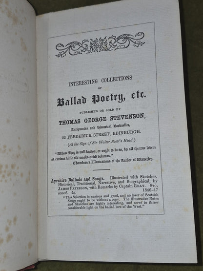 Four Books of Choice Old Scotish Ballads 1868 Thomas George Stevenson Limited5