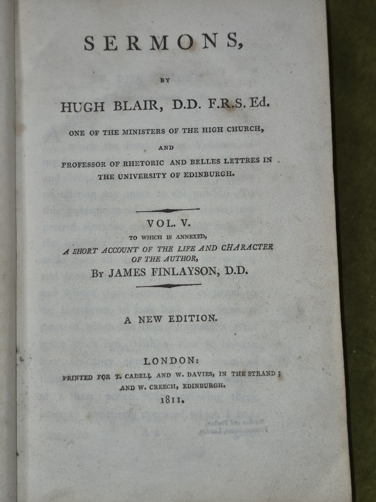 Sermons Hugh Blair 1811 James Finlayson New Edition5