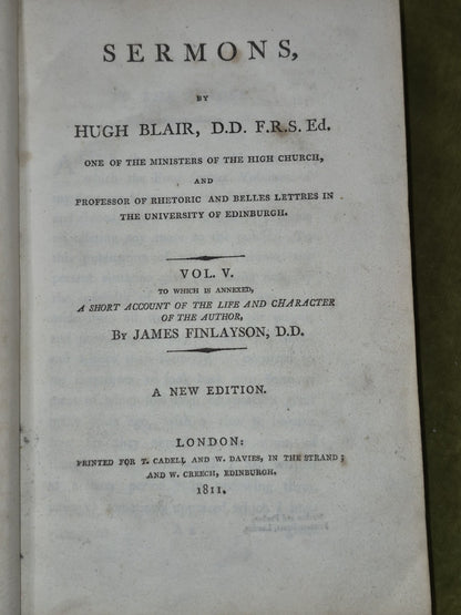 Sermons Hugh Blair 1811 James Finlayson New Edition5