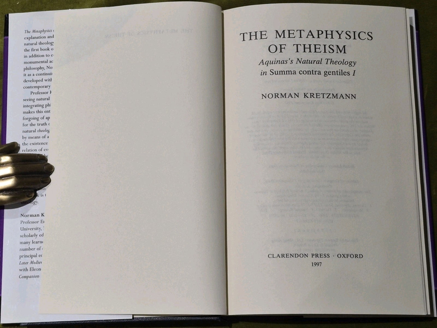 Norman Kretzmann  The Metaphysics of Theism : Aquinas's Natural Theology HB/DJ5