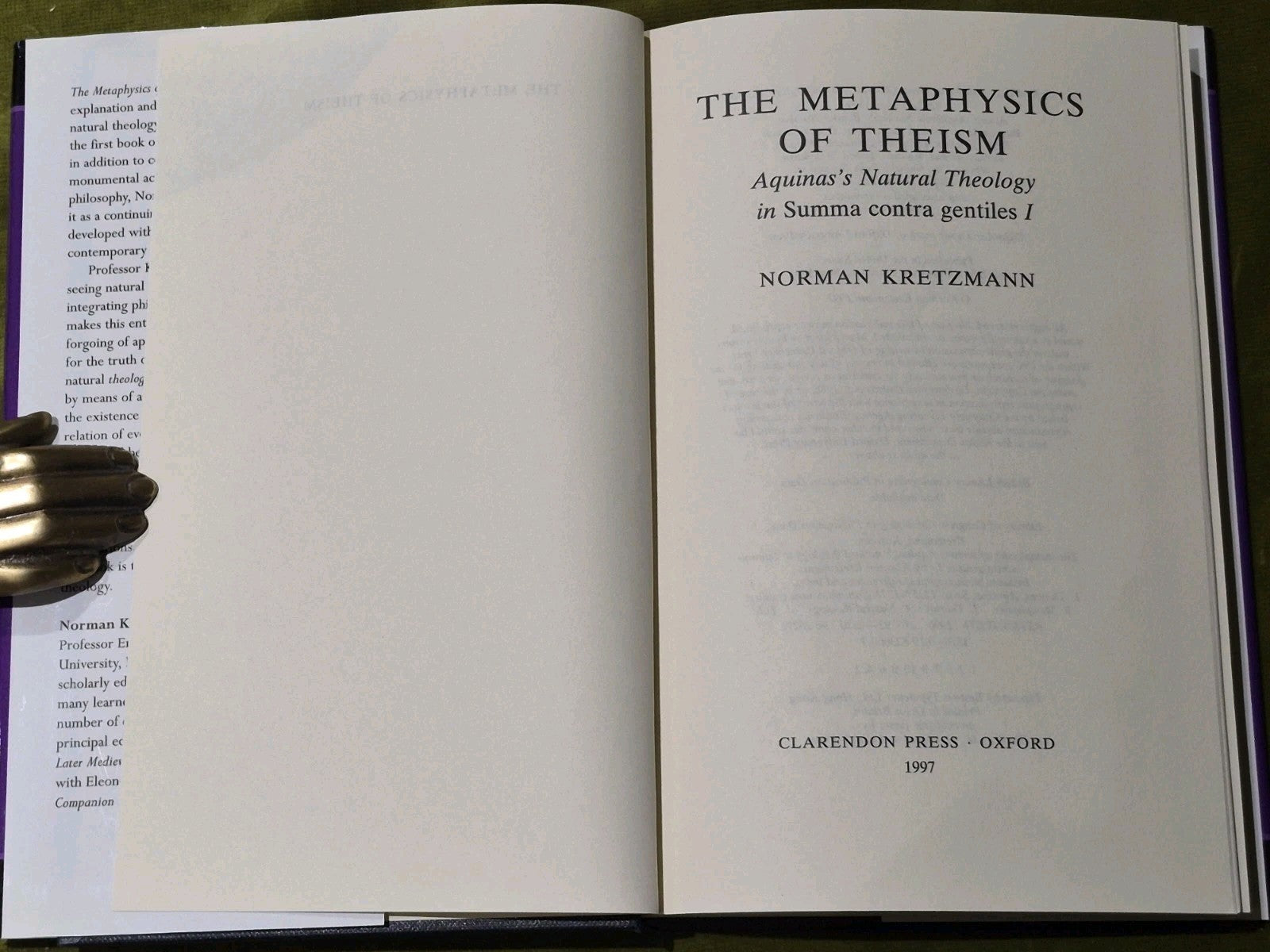 Norman Kretzmann  The Metaphysics of Theism : Aquinas's Natural Theology HB/DJ5