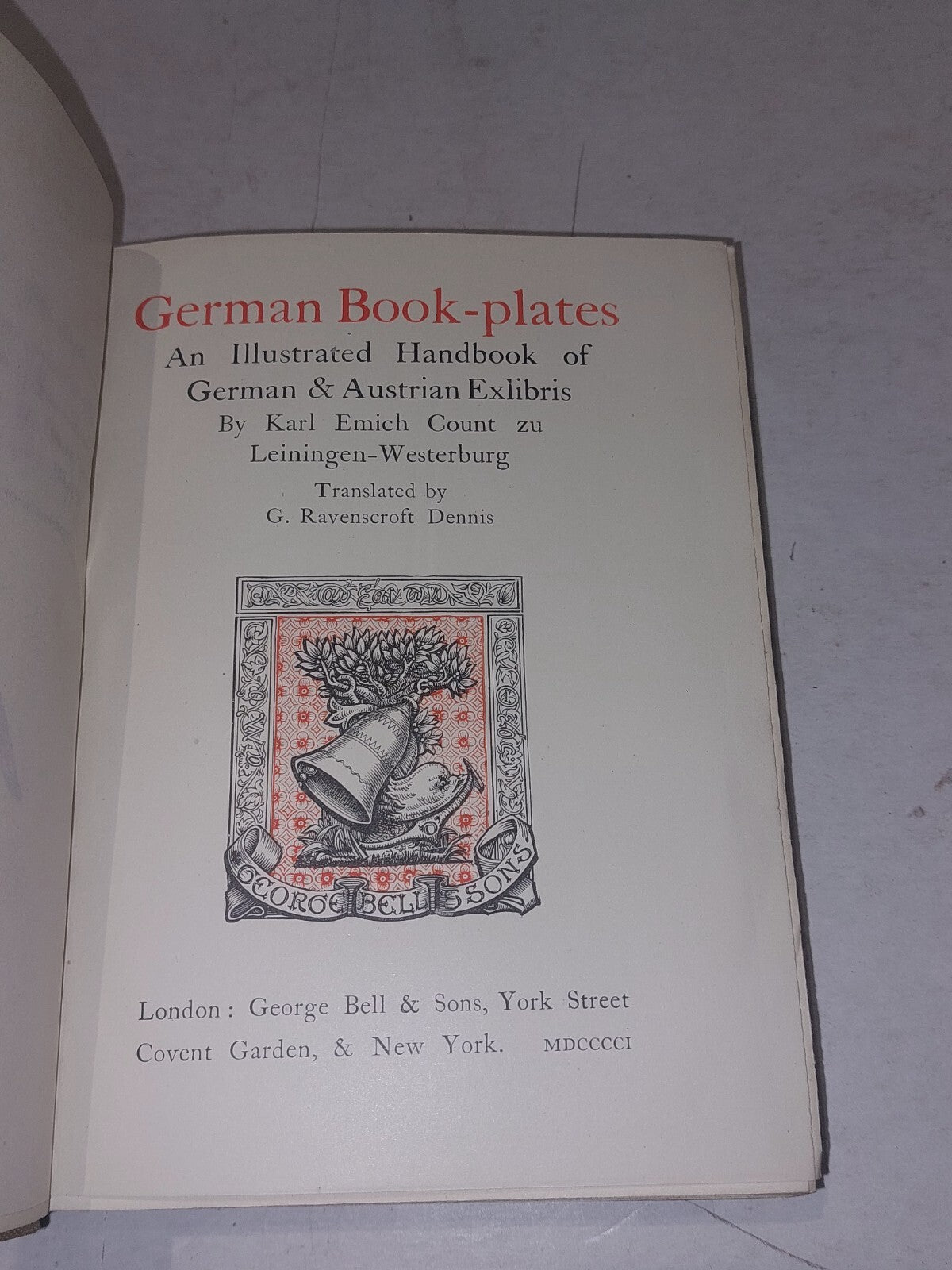 German Bookplates (1901) By Karl emich Count zu LeiningenWesterburg Hb Book3