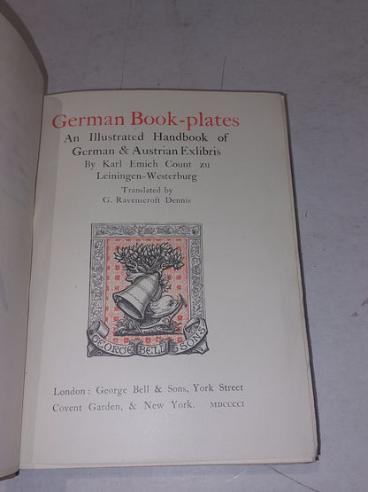 German Bookplates (1901) By Karl emich Count zu LeiningenWesterburg Hb Book3